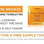 Free L’Oréal Sublime Bronze Self-Tanning Towelettes Sample